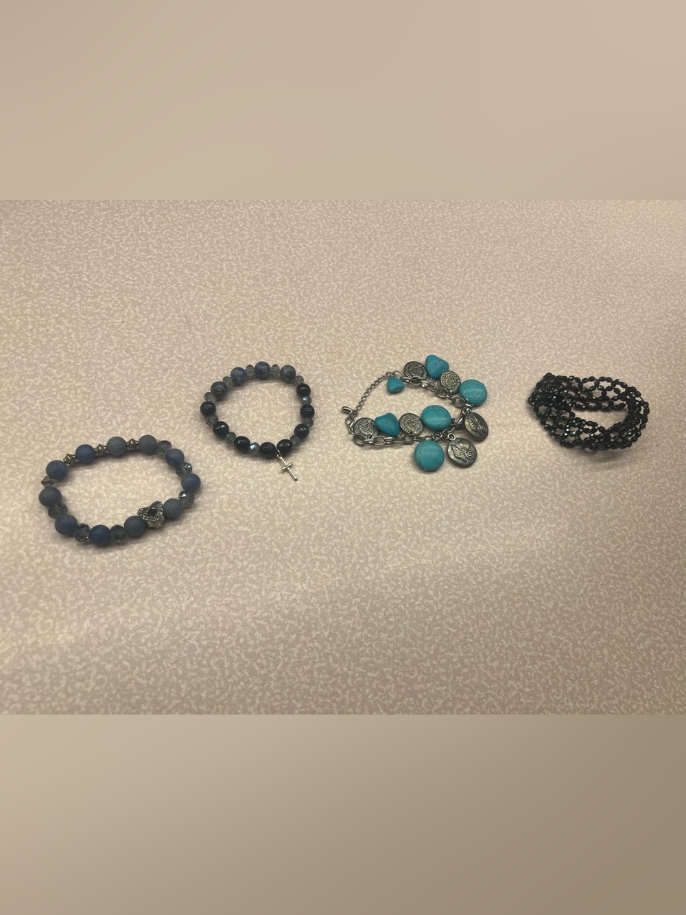 Turquoise and Silver Charm Bracelet - Women Jewelry